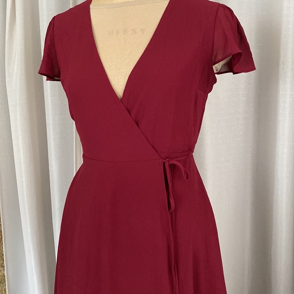 Burgundy wrap dress - Picture 5 of 14